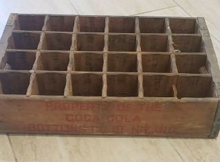 Vintage Coca Cola Wood Crate With Wooden Dividers For 24 Bottles - Rare,  Old
