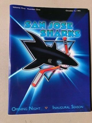 Rare San Jose Sharks Inaugural Season Opening Night Program October 5,  1991