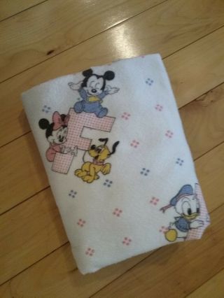 Vintage Disney Dundee Baby Toddler Crib Fitted Sheet Mickey Minnie Pluto Donald