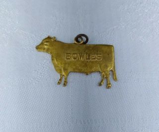 Vintage Bowles Livestock Commission Company Chicago Kc Fob Medal Charm Rare Htf