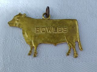 VINTAGE Bowles Livestock Commission Company Chicago KC Fob Medal Charm Rare HTF 2
