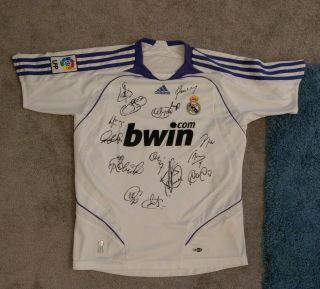Rare Squad Signed Real Madrid Shirt Raul Ramos Robben Marcelo Higuain Cannavaro