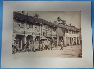 Antique Photograph - Malaysia Penang Buildings & People