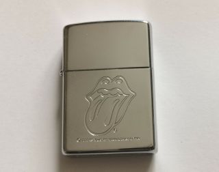 Rolling Stones - Engraved Tongue - Silver Zippo 2000 Official - With Seal - Rare