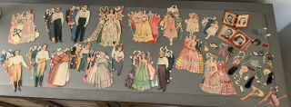 Authenic Merrill 1940 Vintage Gone With The Wind Paper Dolls Full Charcters