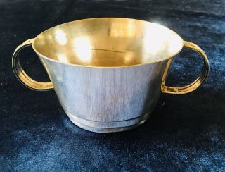 Arts & Crafts White Metal Twin - Handled Cup
