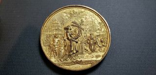 Medal Napoleon ' s coffin returned to Paris 1830 By Montagny Gilt Copper 50mm 2