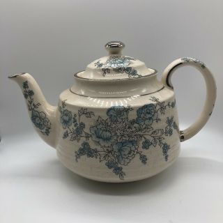Rare Vintage Sadler England Springtime Teapot Blue Flowers