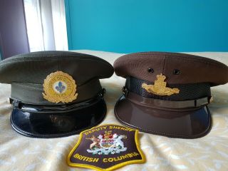 2 Caps,  Casquettes Canada Police Obsolètes 1970,  Très Bon état Et Rare