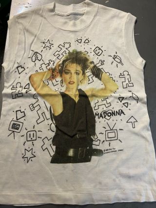 Madonna T Shirt.  Tank Top.  Borderline.  Like A Virgin Tour Xs Rare 1985