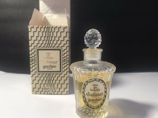 Rare Guerlain Shalimar Vintage Perfume Bottle With Vintage Label And Box3/4 Full