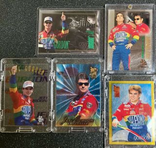 1995 Vip Reflections Gold R2 Jeff Gordon Plus 4 Other Very Rare Cards.