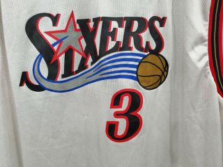 Rare VTG Reebok NBA Philadelphia 76ers Sixers Allen Iverson 3 Jersey Men 2XL 3