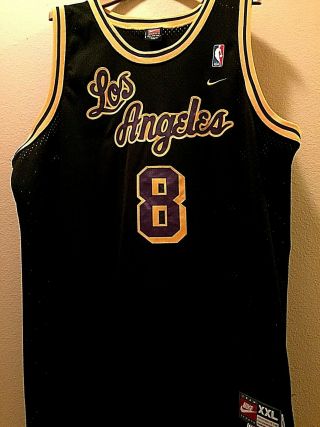 Rare Nike Kobe Bryant Los Angeles Lakers 61 Black 8 Xxl,  2 Throwback Jersey