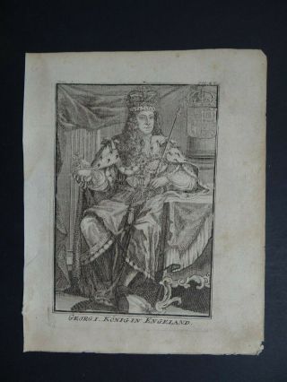 1719 Manesson Mallet Atlas Portrait King George 1st - Georg I Konigin Engeland