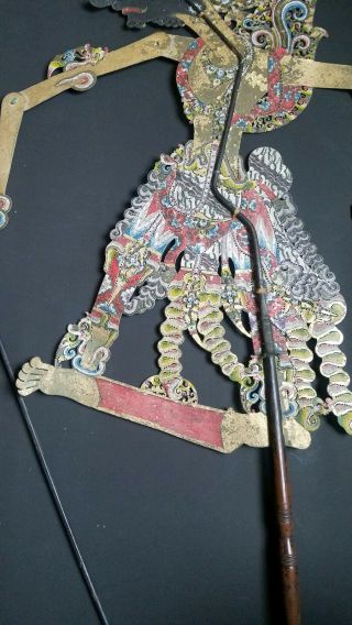 RARE vintage Wayang Kulit Tradition Puppet Shadow Theatre Horn Handles Indonesia 3
