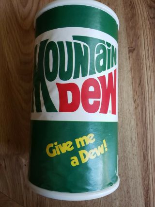 Rare Vintage Mountain Dew 9.  5 " Can Coin Bank / Display / Plastic/ Give Me A Dew