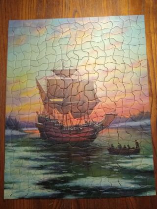 Rare Tuco Vintage Puzzle Landing Of Mayflower Complete