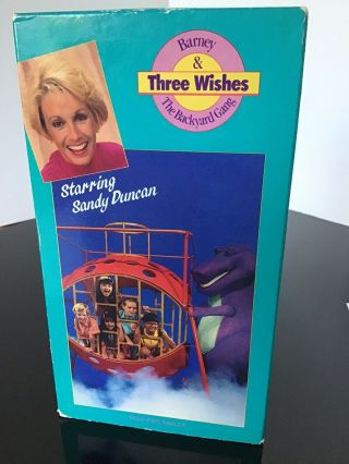 RARE BARNEY VHS: 1988 Three Wishes Barney & The Backyard Gang with Sandy Duncan 2
