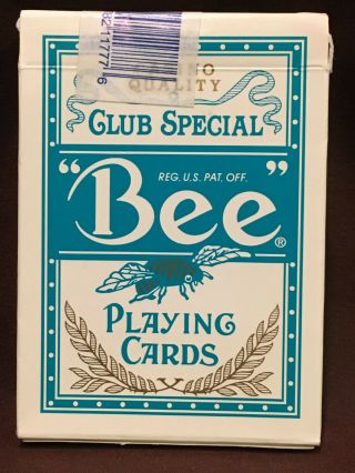 Rare Las Vegas Wynn Casino Played Violet Bee Cards Blue Seal Teal Box