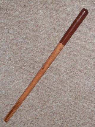 Ww1 Rare English Military Malacca Swagger Stick With Cladded Pigskin Handle