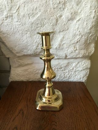 A Large Antique Georgian Solid Brass Candlestick,  Candle Holder