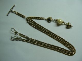 Antique Double Albert Pocket Watch Chain With A Fob