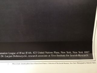 RARE 1977 NYC EXHIBITION POSTER “THE HOLOCAUST:1933 - 1945” STAR OF DAVID 3