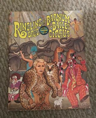 Ringling Brothers Vtg 1977 Program Rare Signed Autograph By Clowns & Performers