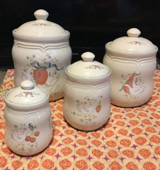 Marmalade Goose Canister Set Of 4 Int’ China Company Stoneware ( (discontinued))