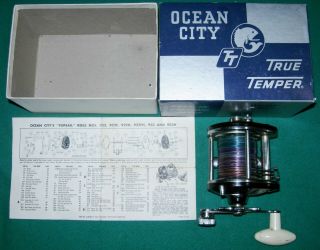Vintage Ocean City Reel No.  923 922 And Paperwork