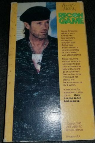 Recon Game (aka Open Season) VHS Rare Thriller 2
