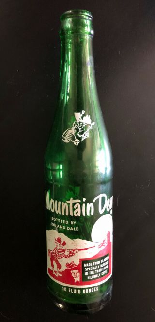 Vintage “rare” Mountain Dew 10 Oz.  Bottle,  " Bottled By Joe And Dale ” 65
