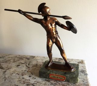 Leonidas Of Sparta,  Bronze Sculpture,  Greek Man,  Olympian Male Body,  Vintage Art