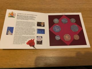1993 Uk Bunc Coin Set,  Includes The Rare 1992/3 Double Date Eu Presidency 50p