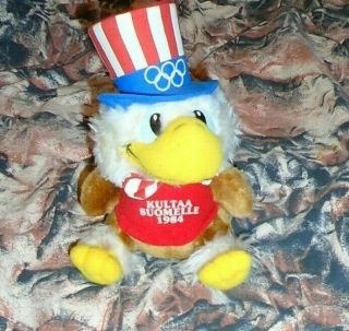Rare 1984 La Olympic Games Mascot Sam The Eagle Soft Toy Gold For Finland Shirt