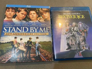 Stand By Me W.  Rare Slipcover / Beetlejuice,  1 Bonus Bluray - 3 Total Movies