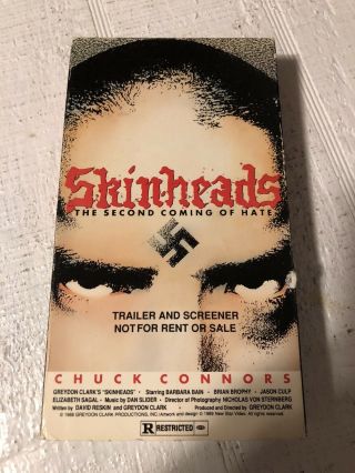 Skinheads The Second Coming Of Hate Rare Oop Htf Vhs Exploitation Screener