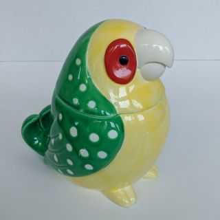 Vintage 1979 Fitz And Floyd Ceramic Parrot Cookie Jar,  Made In Japan - Rare,  Euc