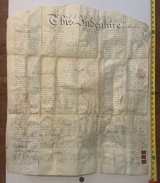 Rare 1827 Indenture Deed Philadelphia Pa Ben Chew Quaker Edward Burd Tilghman