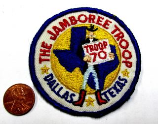 1953 Nj National Jamboree Dallas Troop Badge,  Rare Bsa Boy Scout Patch,  Tx Texas