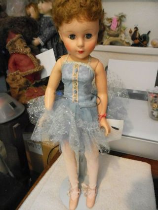 19 " Vintage Hard Plastic And Vinyl Ballerina Doll With Jointed Knees And Ankles