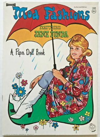 Orig Vintage 1966 Jane Fonda Mod Fashions Paper Doll Book Barbarella