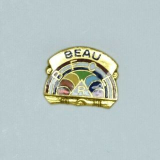 Rare Vintage Bfcl Rainbow Girls " Beau " Masonic Service Pin Boyfriend 10k Gold Fl