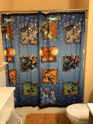 Skylanders Fabric Shower Curtain Rare