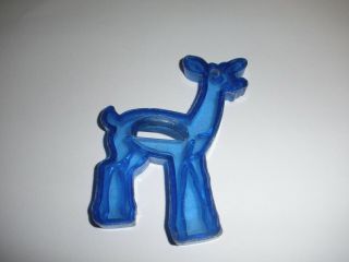 Vintage Hrm " Rudolph " Blue The Same As The Red Plastic Cookie Cutter (rare)