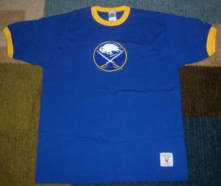 Rare Vintage - Style Authentic Buffalo Sabres Royal Blue Throwback Shirt L Jersey
