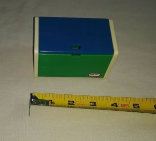 Vintage Little Tikes Toy Box With Blue Lid Dollhouse Accessories,  Rare.