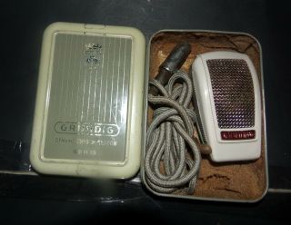 Rare Vintage German Grundig Gdm15 Dynamic Cardioid Microphone With Case Cable