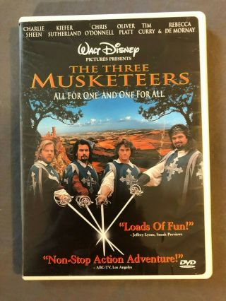 Walt Disney - The Three Musketeers - New/sealed Dvd Charlie Sheen 1993 Rare